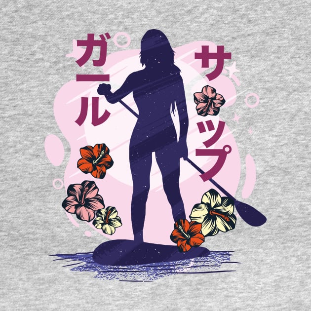 SUP Standup Paddle Board Japanese Letters by MarkusShirts